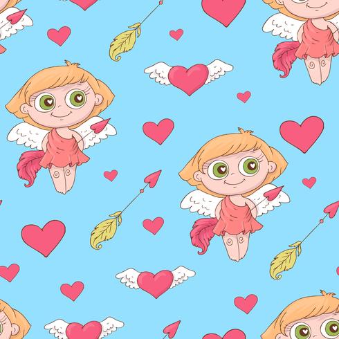 Valentine s Day seamless patterns. Set of love and romantic backgrounds vector