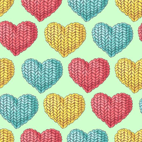 Cute seamless pattern of balls of yarn, buttons, skeins of yarn or knitting and crocheting. vector