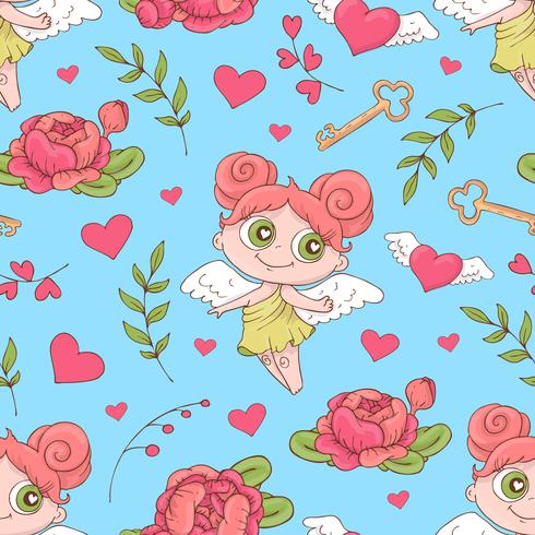 Valentine s Day seamless patterns. Set of love and romantic backgrounds vector