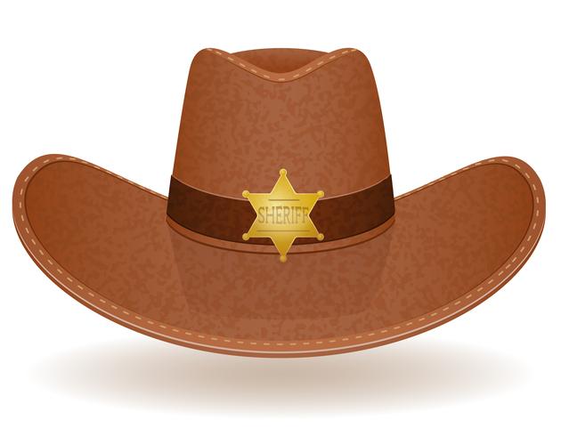 cowboy hat sheriff vector illustration