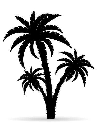 palm tree black outline silhouette vector illustration