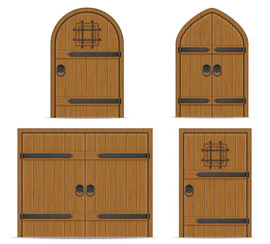 Ilustración de vector de puerta de madera vieja