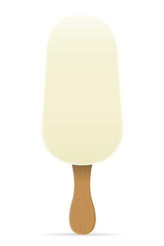 ice cream with chocolate glaze on stick vector illustration