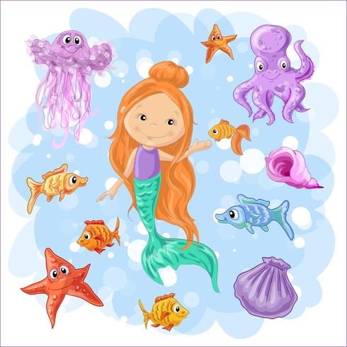 Set on a sea theme vector