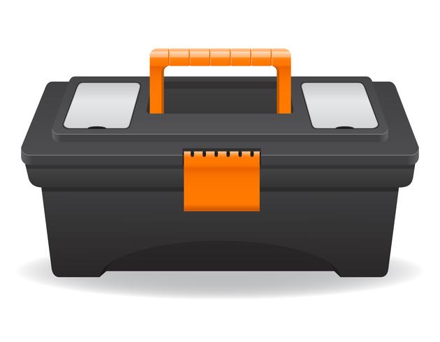 plastic tool box vector illustration