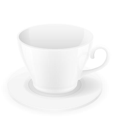 Taza de porcelana y platillo ilustración vectorial vector