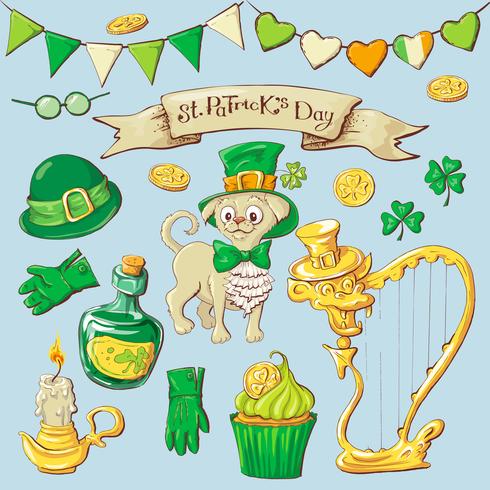 Set of leprechaun characters poses , eps10 vector format