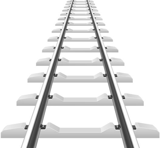 rails with concrete sleepers vector illustration