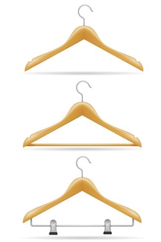 wooden clothes hanger vector illustration