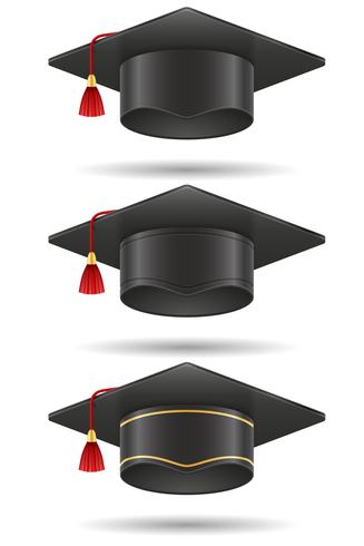 academic graduation mortarboard square cap vector illustration