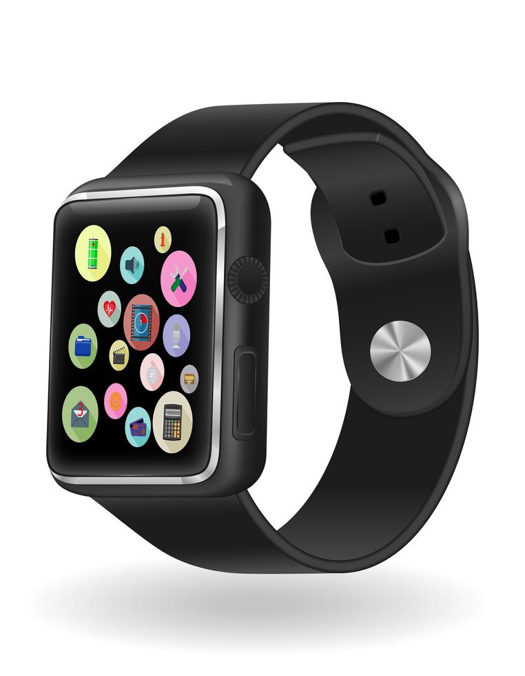 digital smart watch with touchscreen stock vector illustration 490721