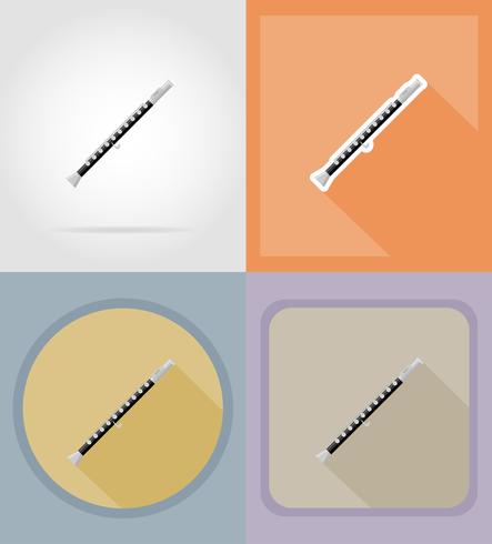 flute flat icons vector illustration