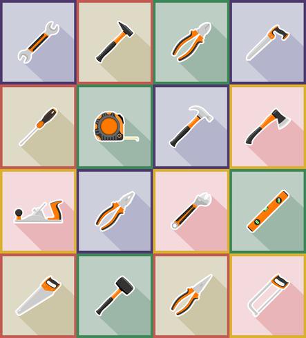 repair and building tools flat icons vector illustration