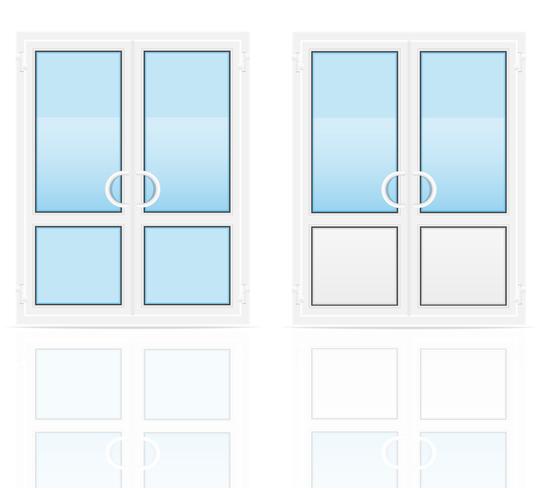 plastic transparent doors vector illustration