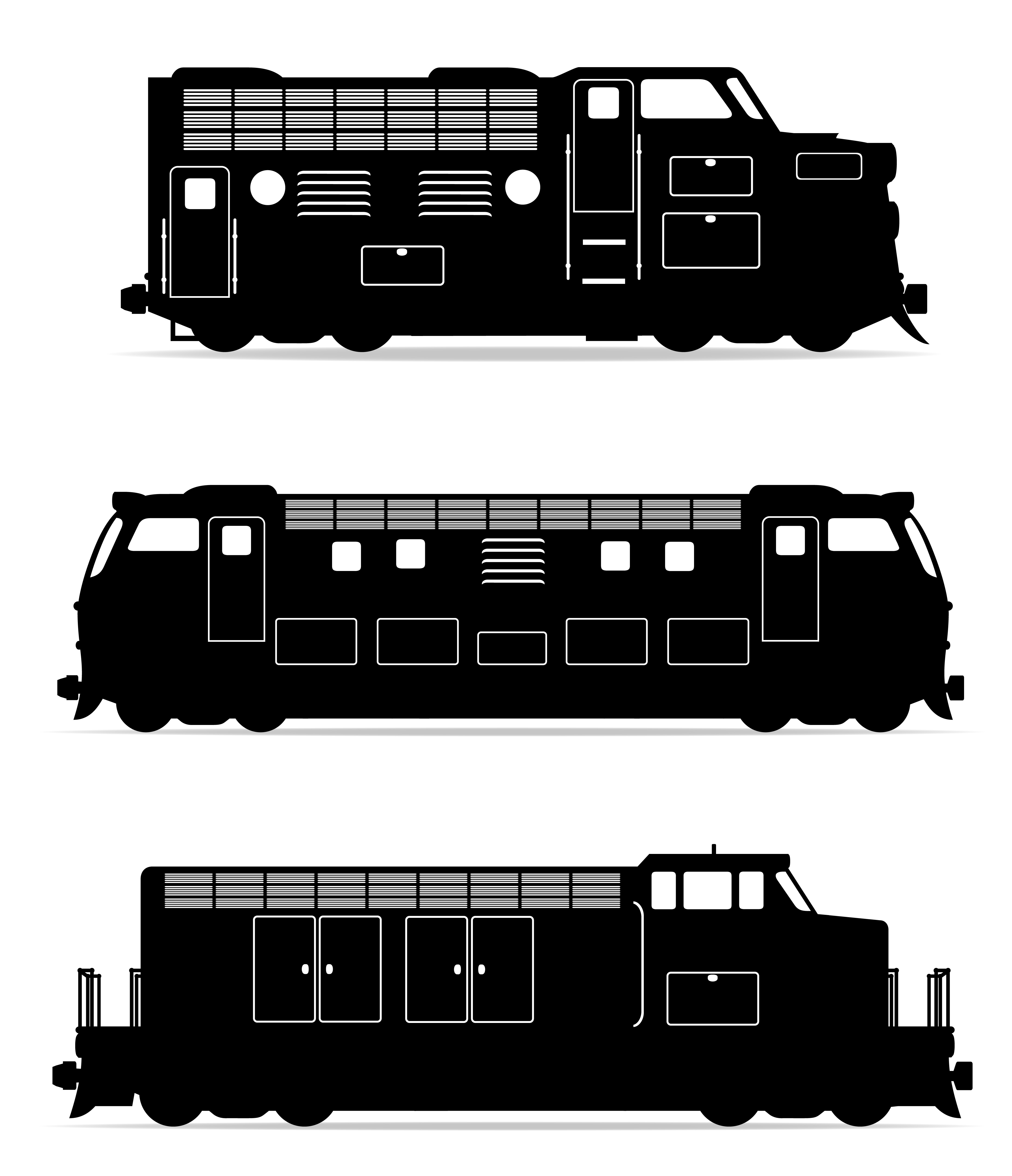 Download set icons railway locomotive train black outline silhouette vector illustration - Download Free ...