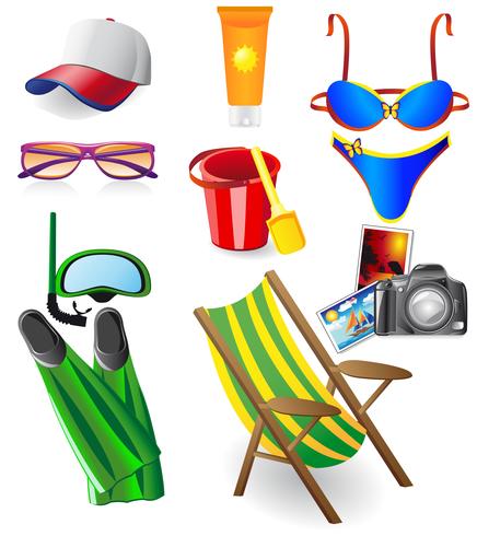 set from beach vector
