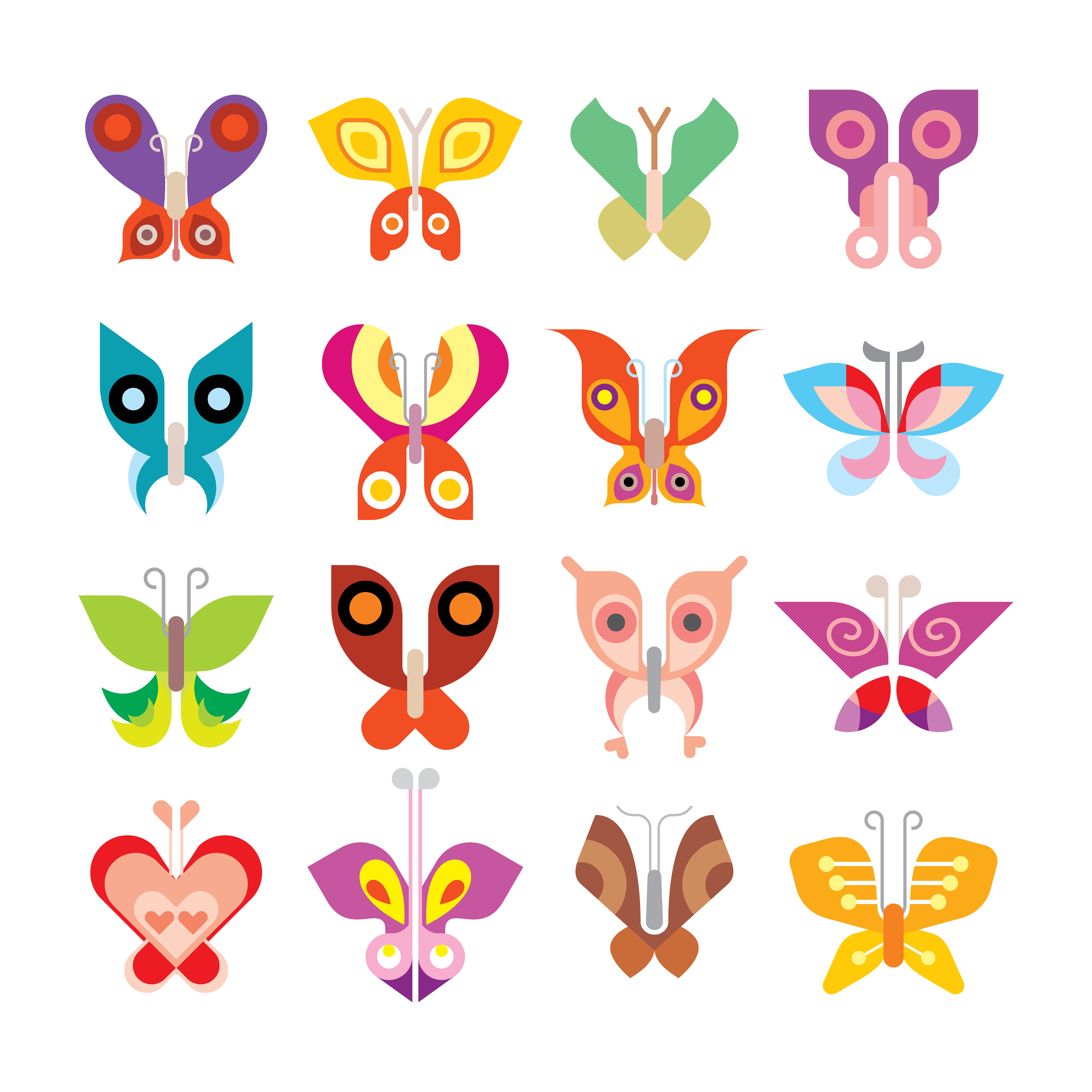 Butterfly icon set Download Free Vectors, Clipart Graphics & Vector Art
