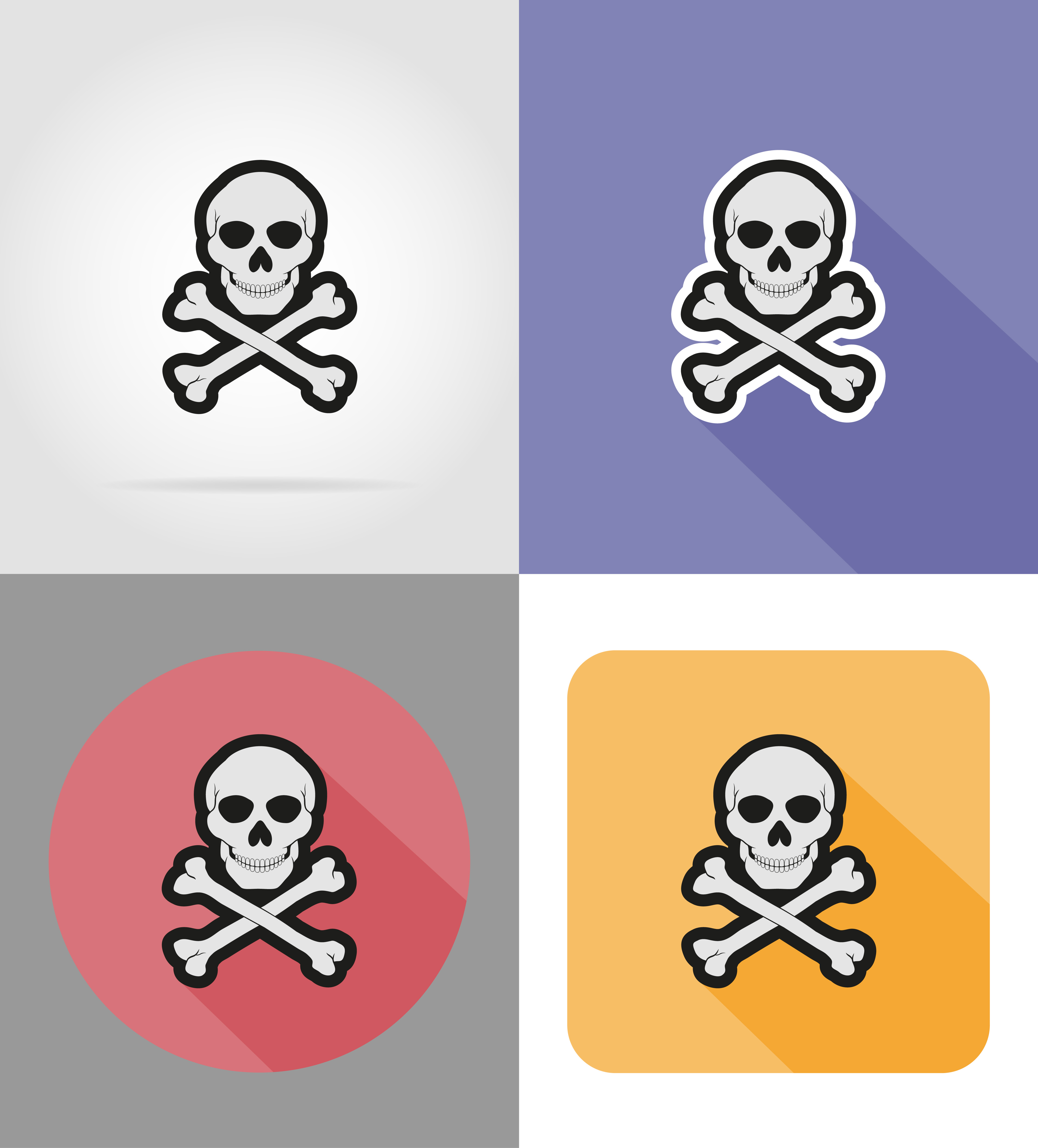 skull and crossbones flat icons vector illustration 490864 Vector Art