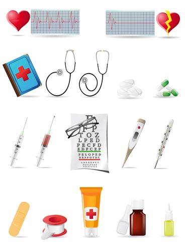 icon medical set vector