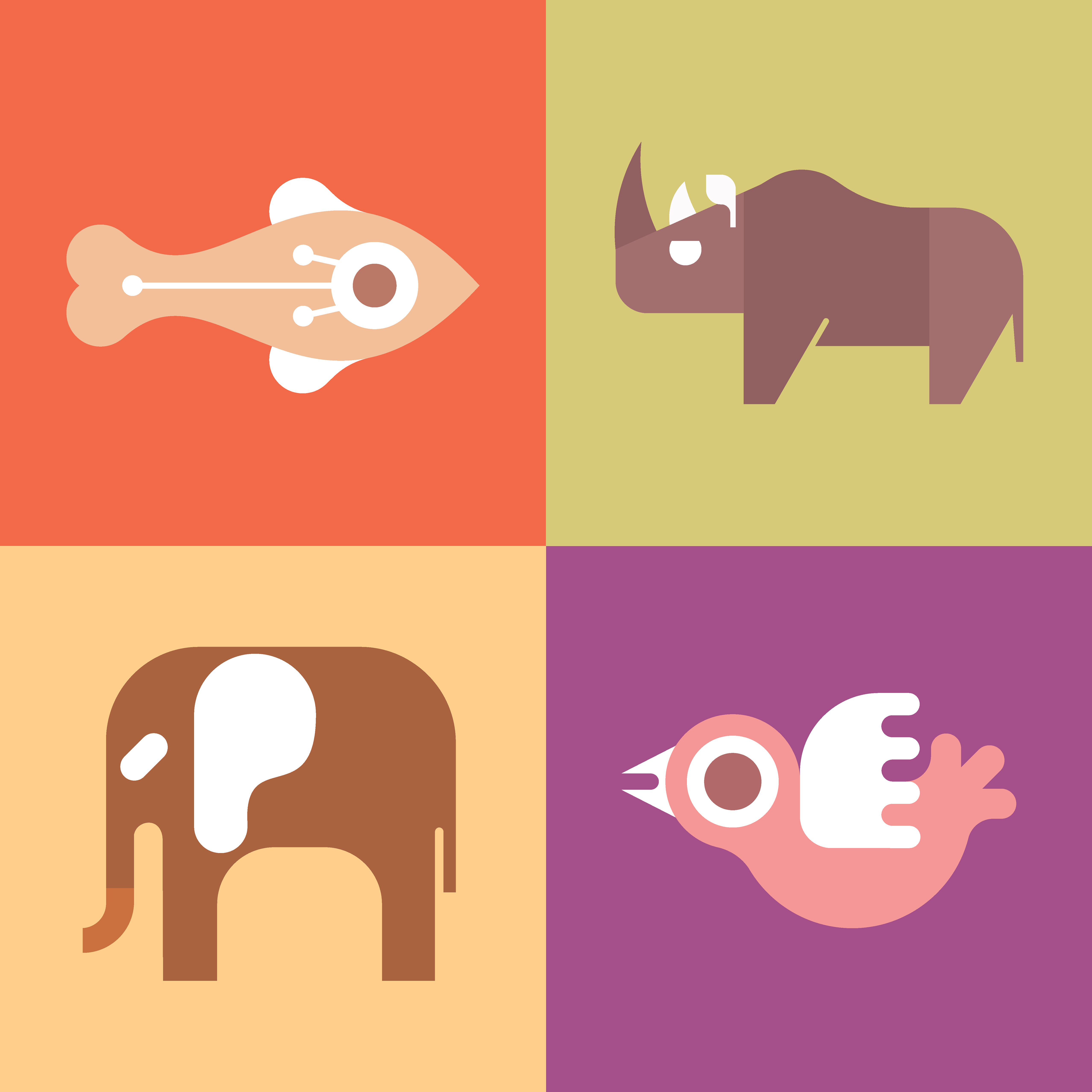 animal vector icons