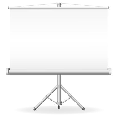 blank portable projection screen vector illustration