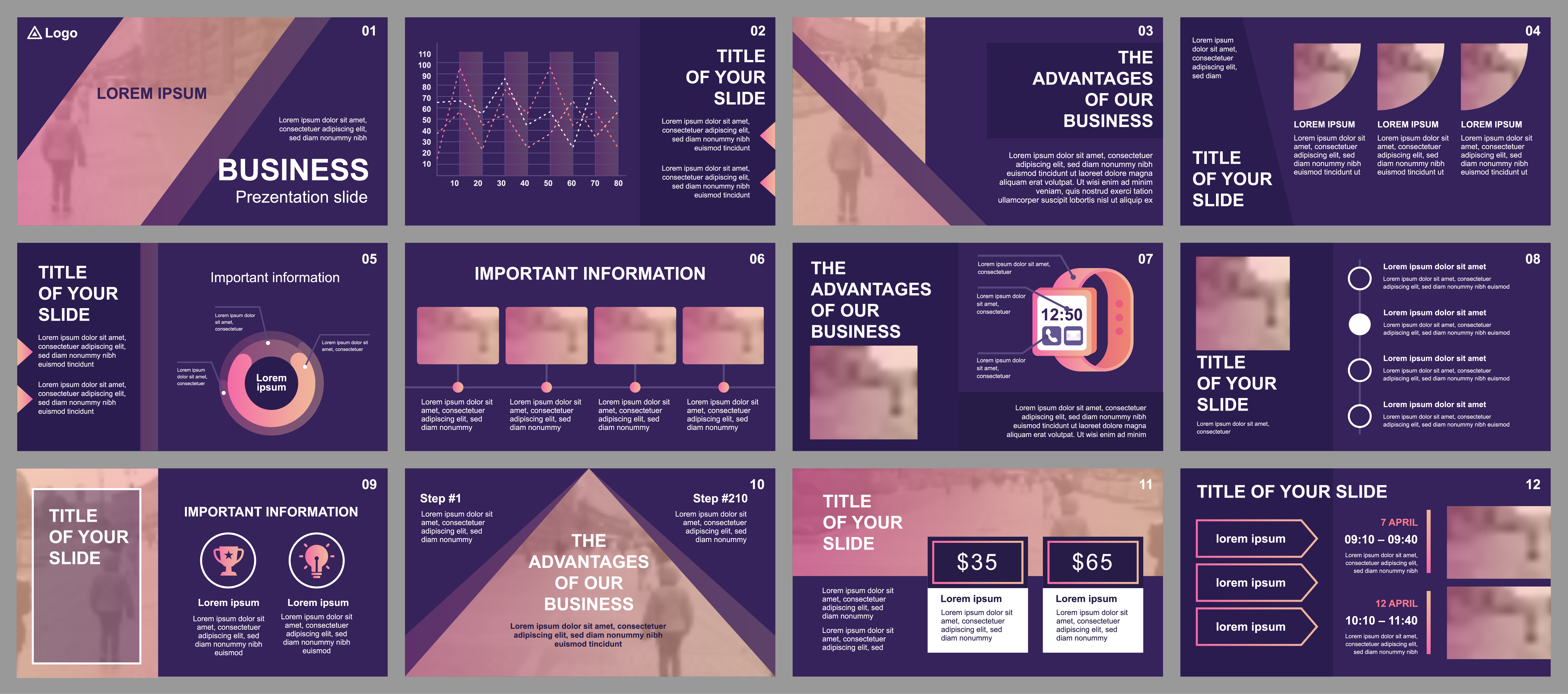 Business presentation slides templates from infographic elements. Can