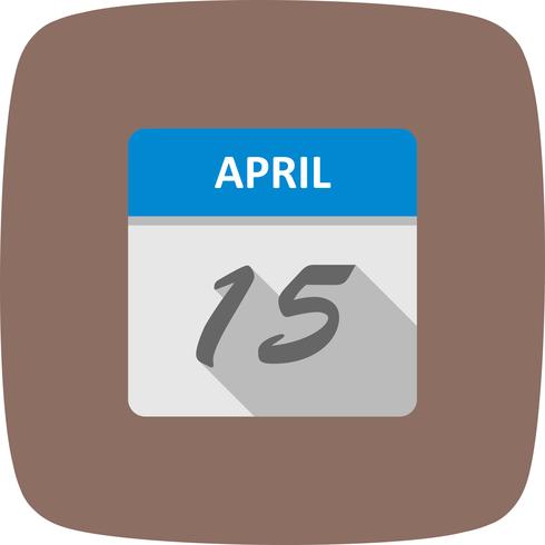 April 15th Date on a Single Day Calendar vector