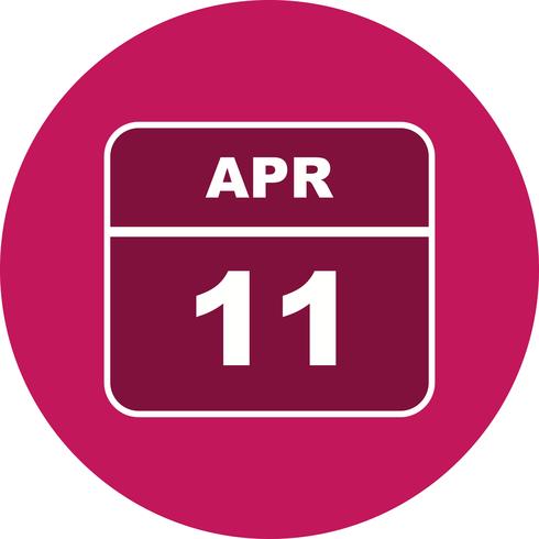 11 de abril Fecha en un calendario de un solo día vector