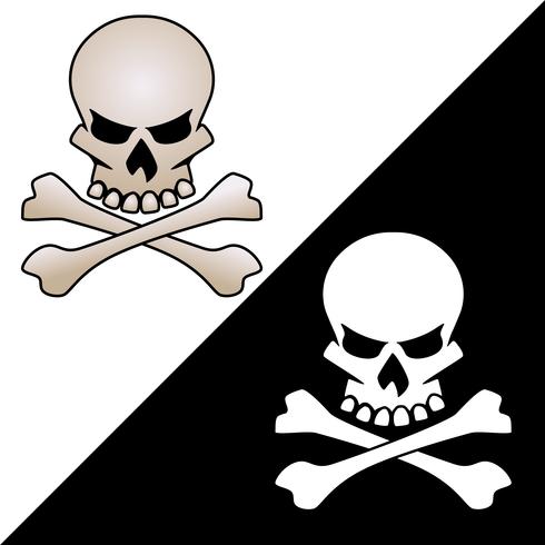 Skull and crossed bones vector graphic