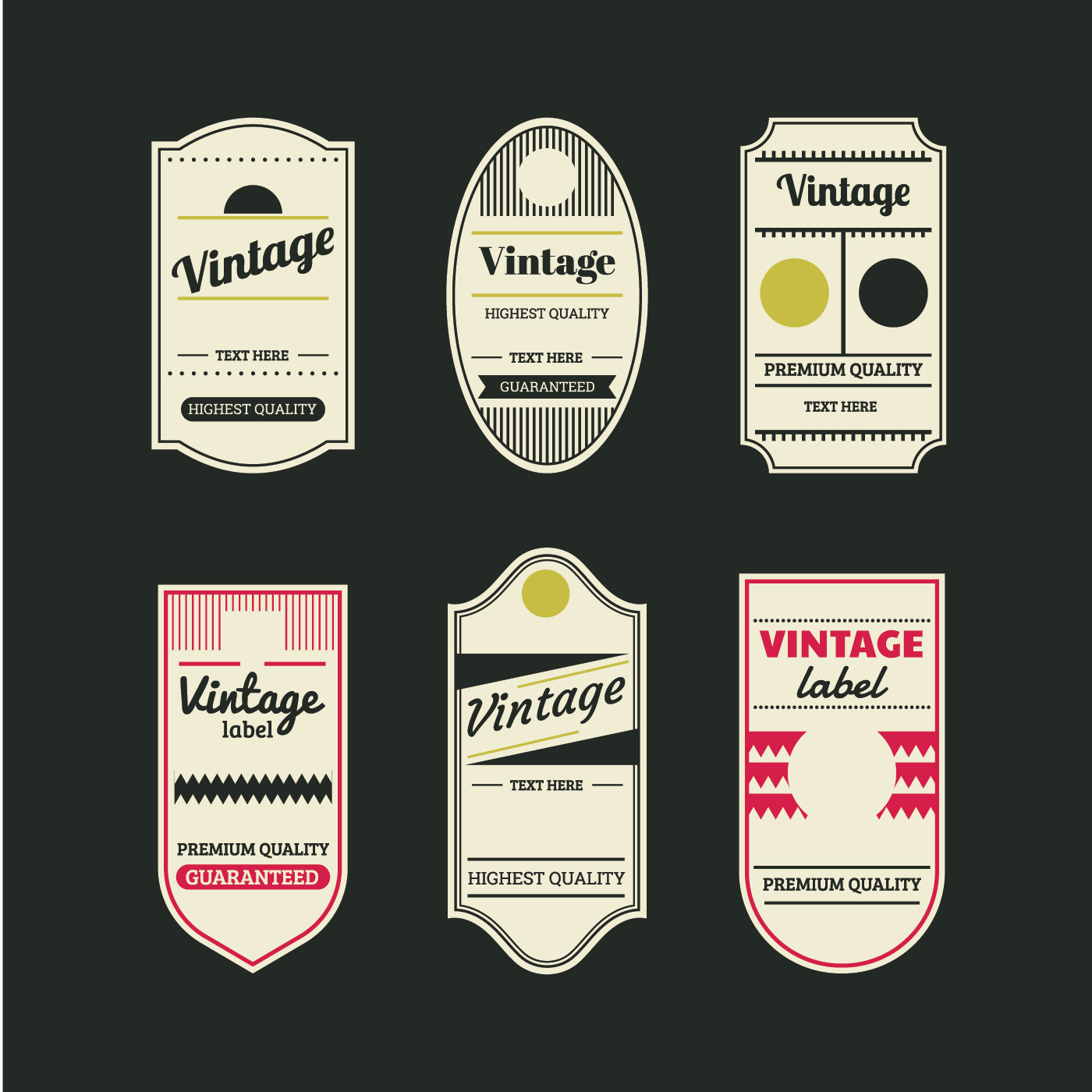 Vintage Retro Labels and Tags 491931 Vector Art at Vecteezy