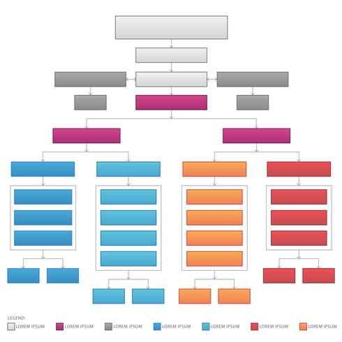 Vertical Organizational Corporate Flow Chart Vector Graphic