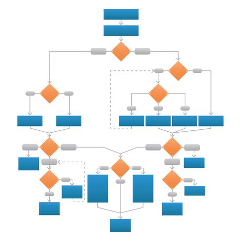 Clean Corporate Flowchart Vector Graphic