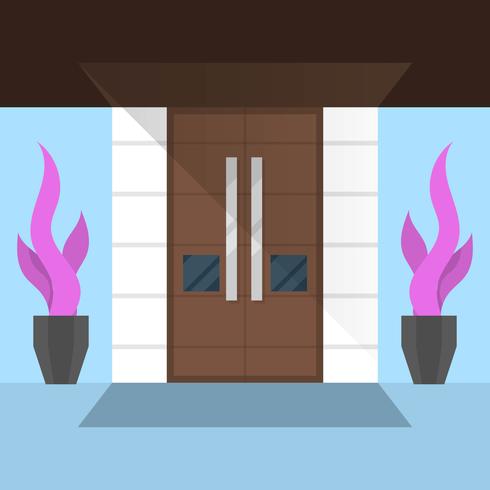 Puertas minimalistas planas vector