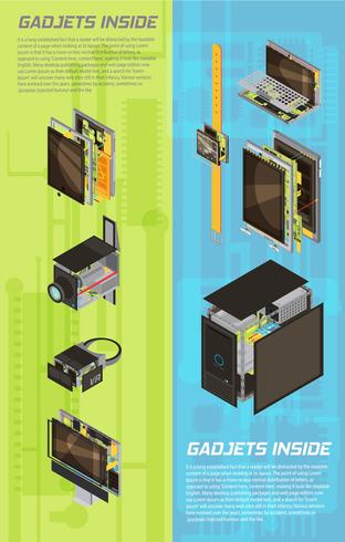 Gadgets Scheme Banner Set vector