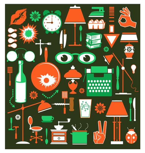 A set of household items vector
