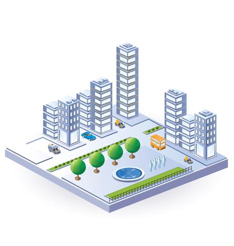 Isometric city vector