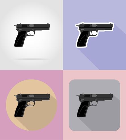 modern weapon firearms flat icons vector illustration