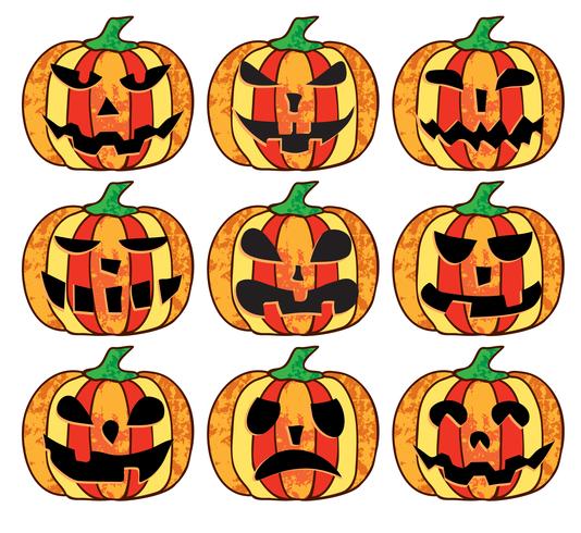 A set of  halloween pumpkins vector