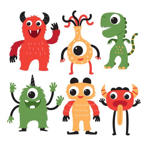 monster character collection design vector