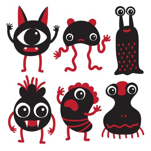 monster character collection design vector