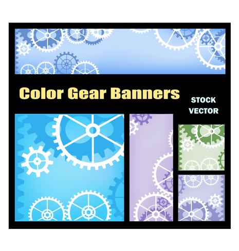 Banners with gears vector