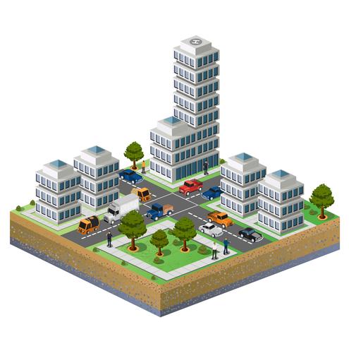 Isometric city vector