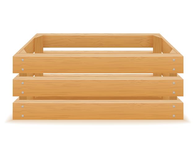 empty wooden box vector illustration
