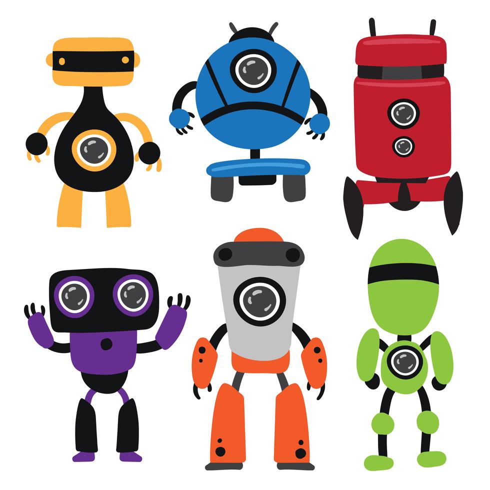 robots vector collection design 492284 Vector Art at Vecteezy