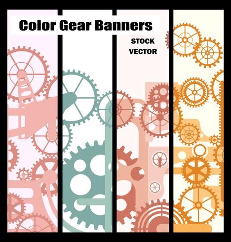 Banners with gears vector