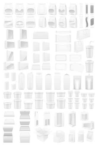 white packing big set icons vector illustration