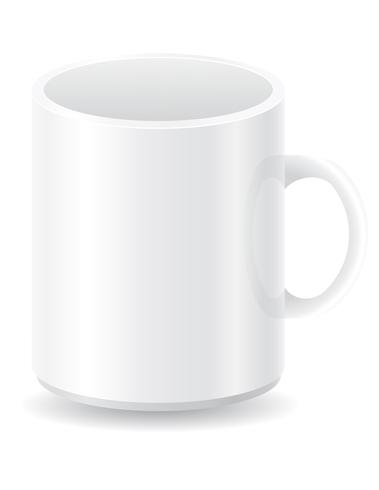 Ilustración de vector de taza en blanco blanco