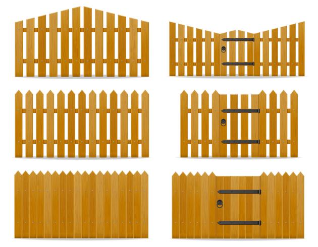 wooden fence vector illustration