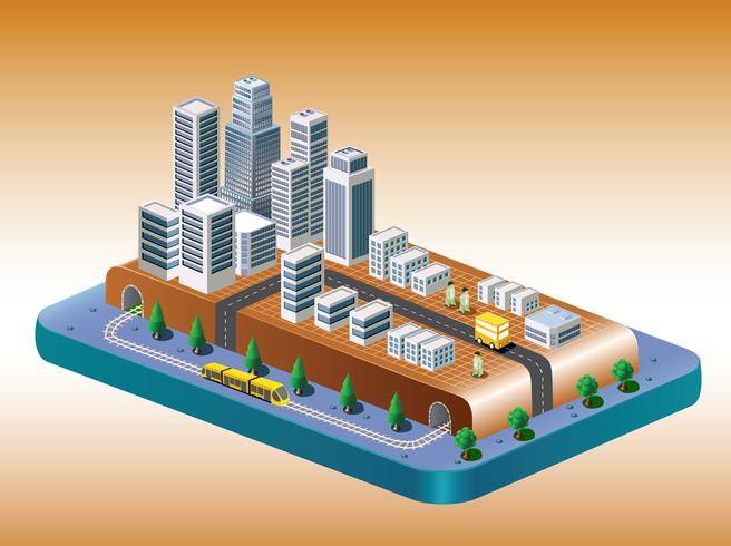 View of the city vector