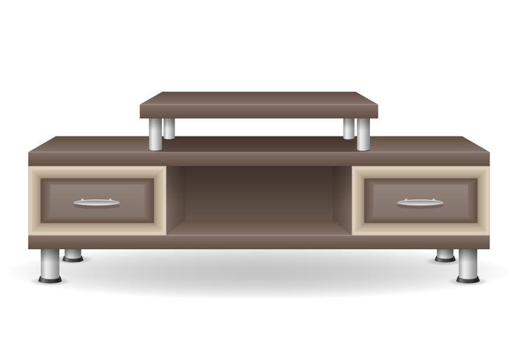 tv table furniture vector illustration